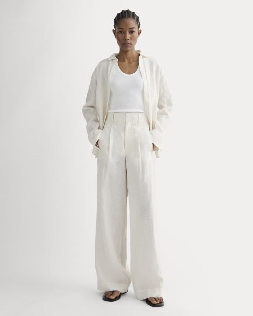 The Linen Way-High® Drape Pant | Natural Chambray
