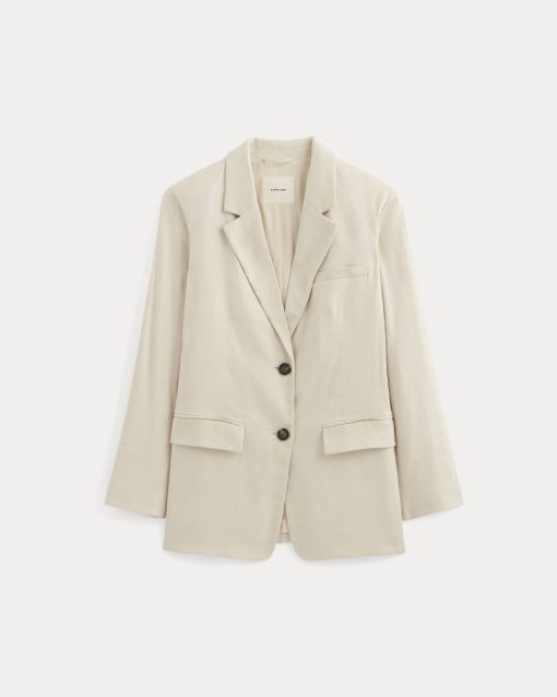 Alternative view of The Oversized Blazer in Stretch Linen | Birch
