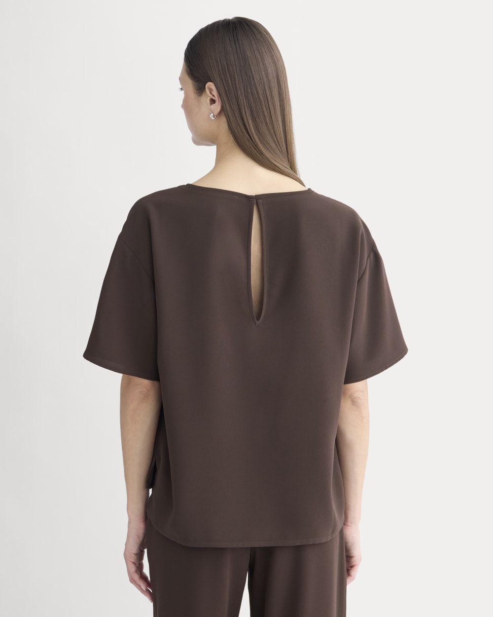 Drapey Crepe Top | Dark Chocolate - Image 5