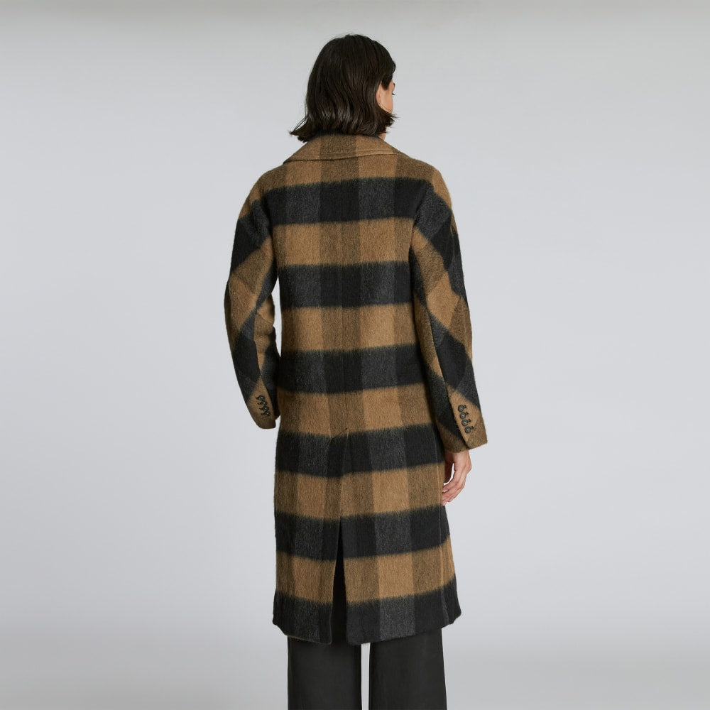 The Brushed Italian ReWool® Peacoat | Camel Buffalo Check - Image 6
