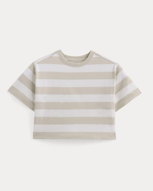 Alternative view of The Premium Weight Cropped Tee | Peyote / Bone
