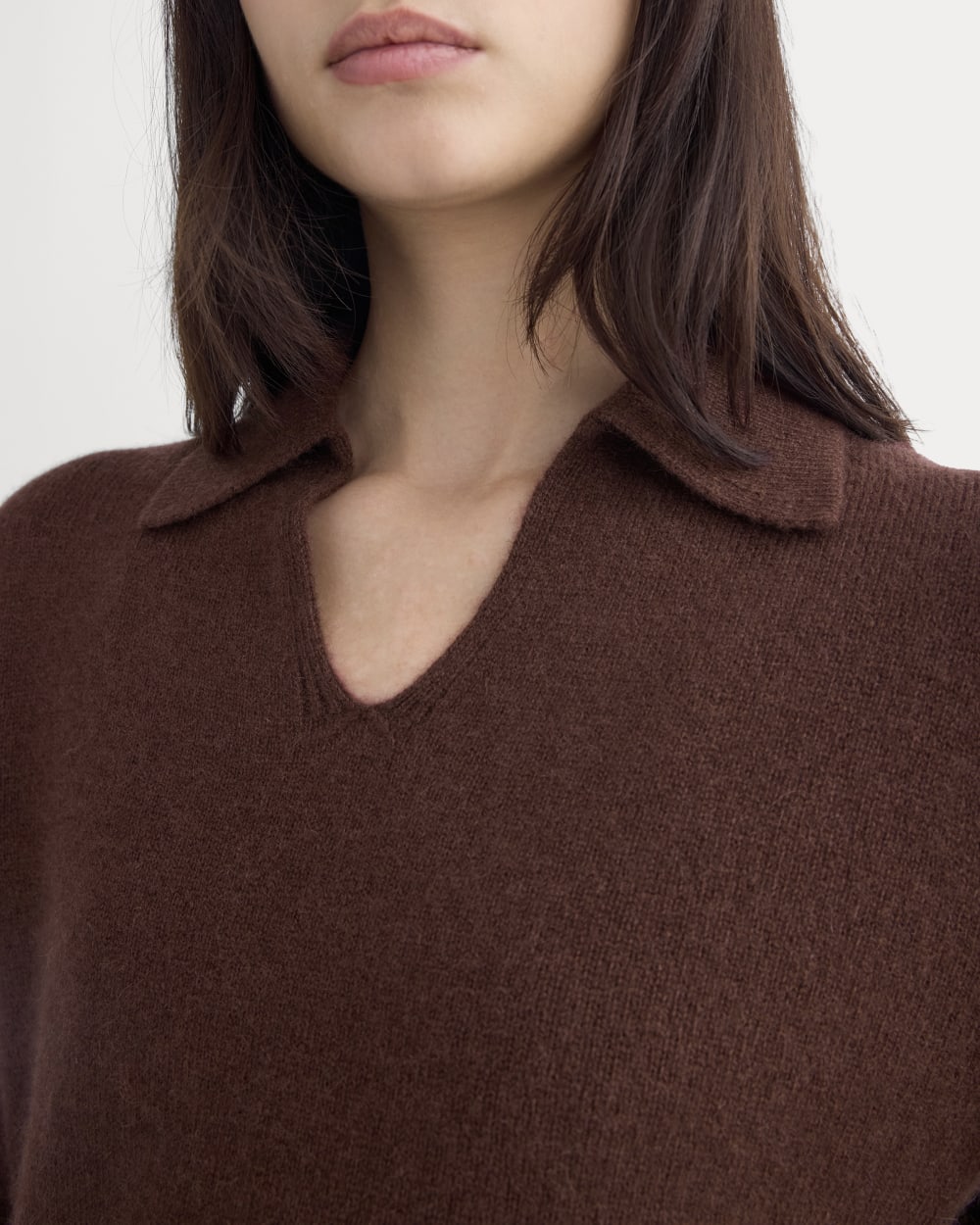 Cashmere Polo Sweater | Dark Mahogany - Image 7