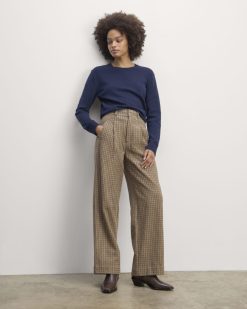 The Draper Pant in Wool | Camel Houndstooth