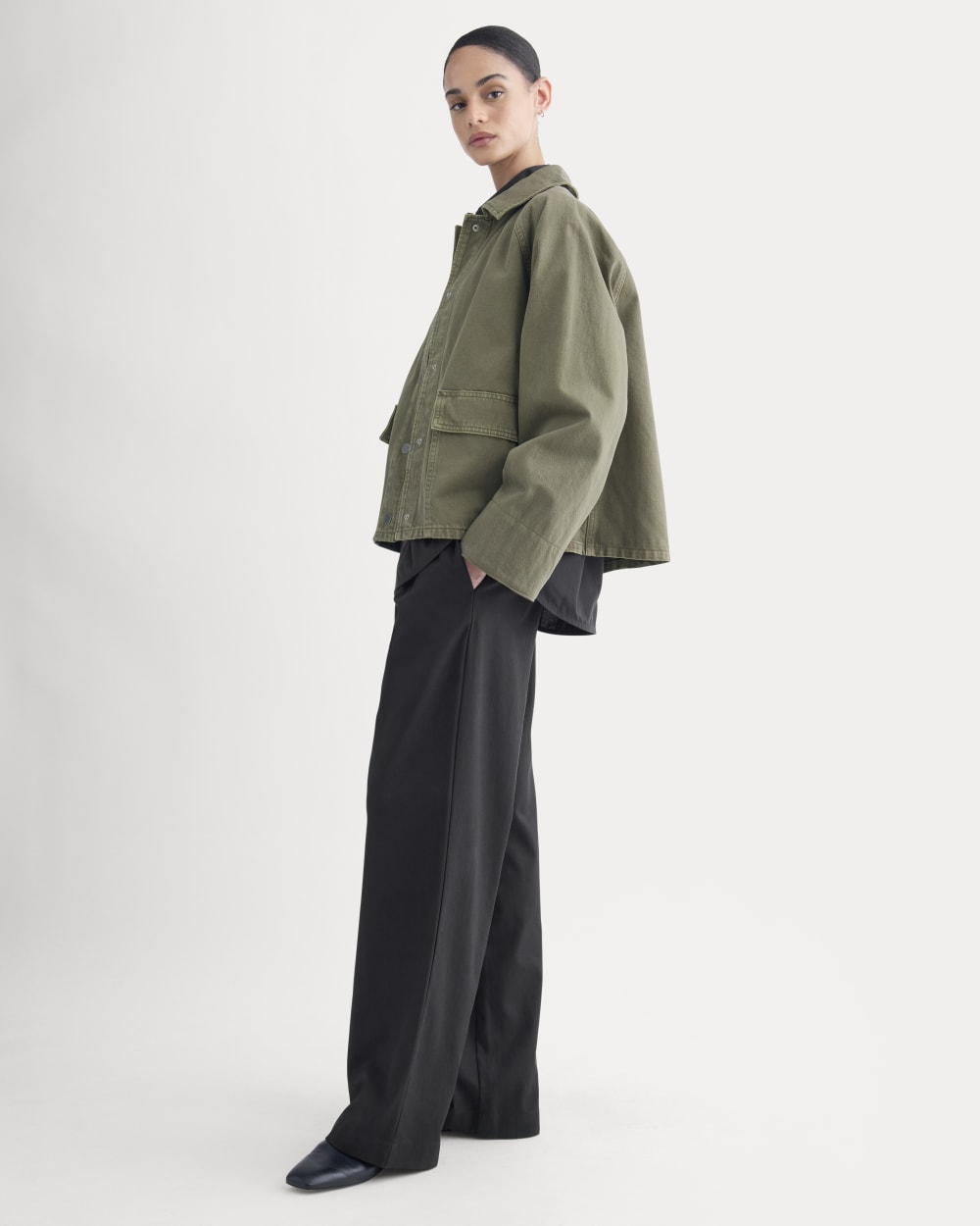 Cropped Denim Jacket | Garment-Dyed Kalamata - Image 3
