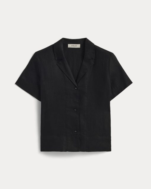 Alternative view of The Notch Shirt in Linen | Black