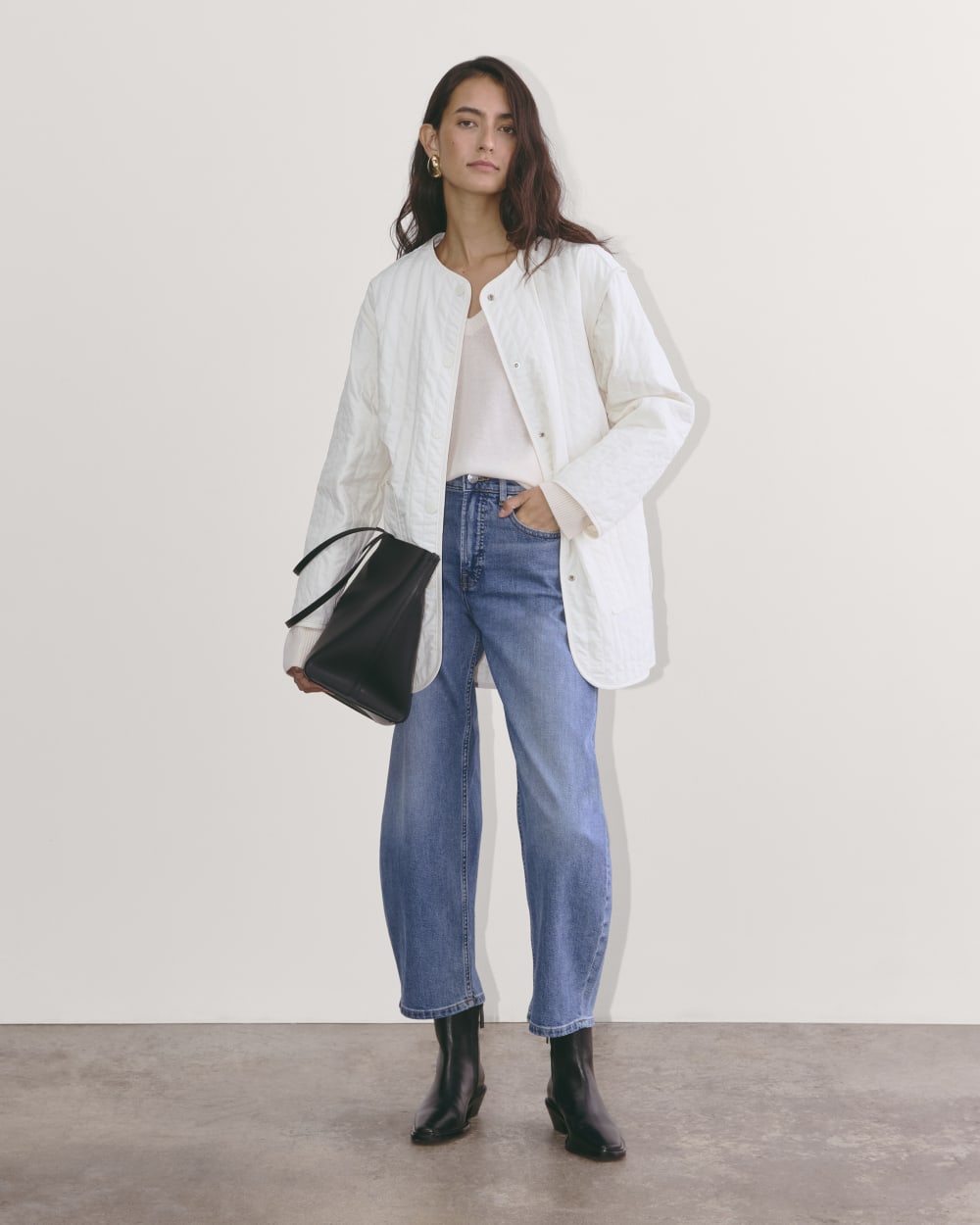 The Midi Quilted Liner | Bone - Image 5