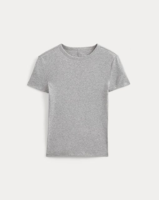 Alternative view of Tissue Short-Sleeve Crew | Heathered Grey