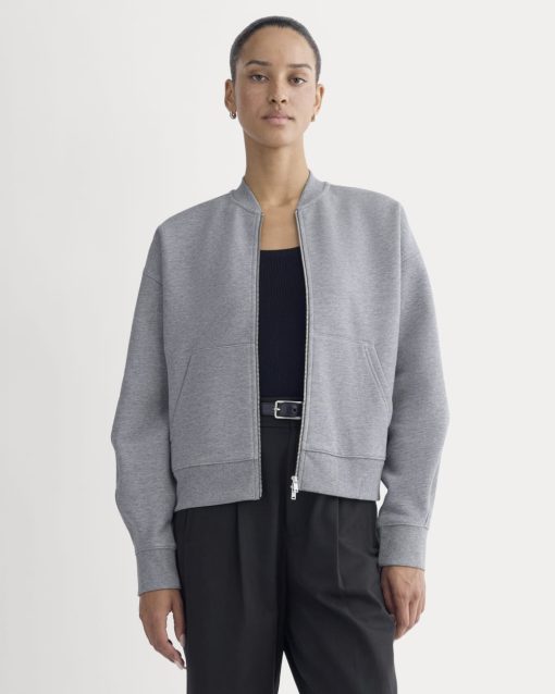 Luxe Fleece Bomber Jacket | Vintage Heather Grey