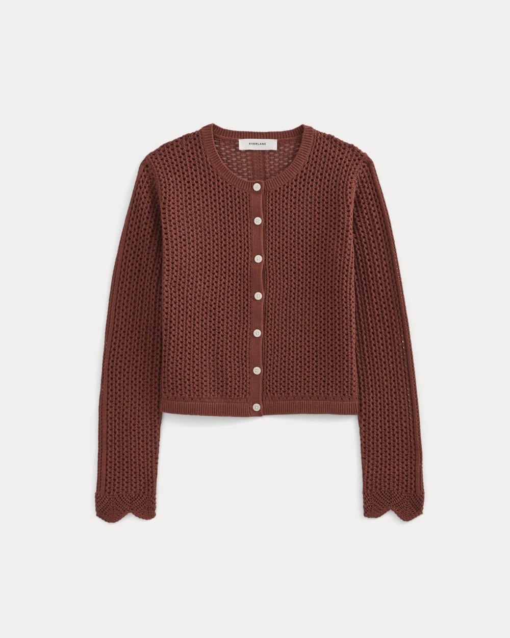 Lace-Knit Cardigan | Henna Red - Image 2