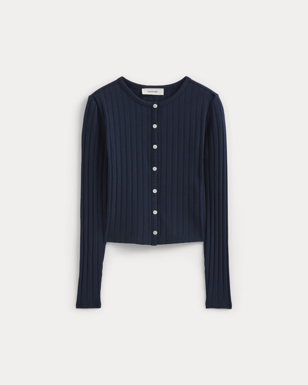 Cardigan in Pointelle | Deep Navy - Image 2