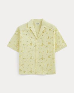 Alternative view of The Eyelet Camp Shirt | Light Yellow
