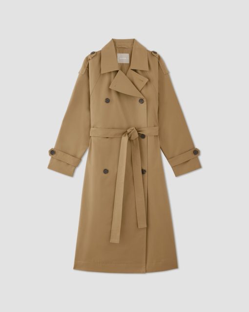 Alternative view of The Cotton Long Trench Coat | Toasted Coconut