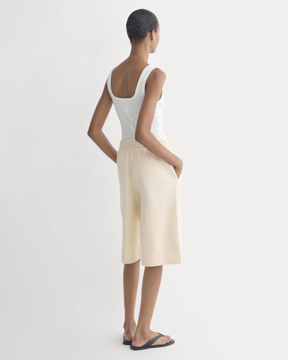 Lightweight Terry Long Shorts | Parchment - Image 5
