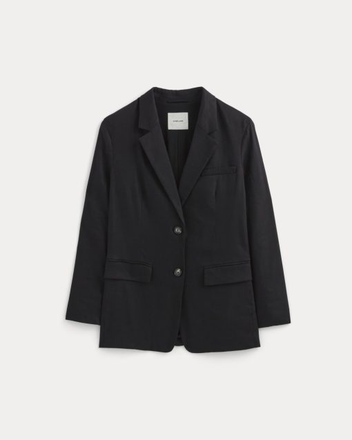Alternative view of The Oversized Blazer in Stretch Linen | Black