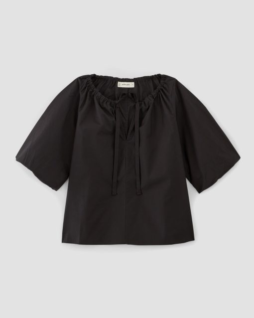 Alternative view of The Supima® Puff-Sleeve Top | Black