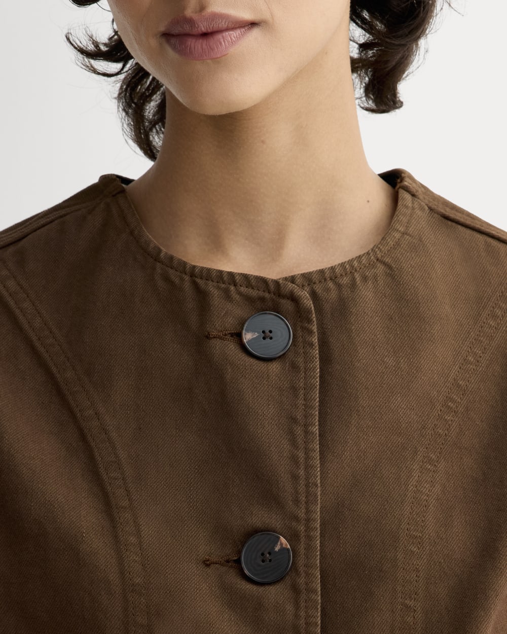 The Denim Barrel Jacket | Cocoa - Image 4
