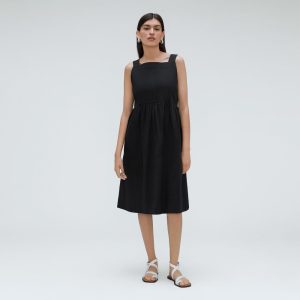 Alternative view of The Seersucker Midi Dress | Black