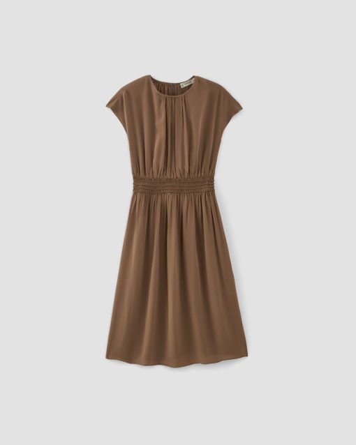 Alternative view of The Gathered Midi Dress | Carob Brown