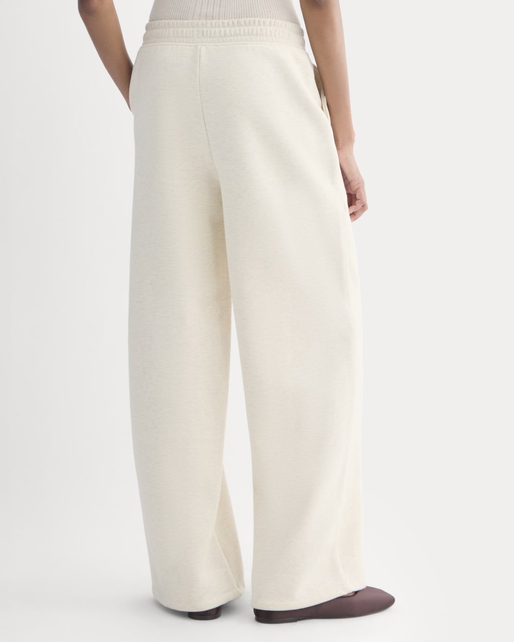 Luxe Fleece Wide-Leg Sweatpant | Heathered Oat - Image 6