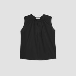 Alternative view of The Gathered Tie-Front Top | Black
