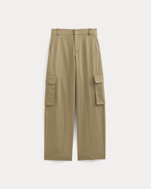 Alternative view of Wide-Leg Cargo Trouser in Buttersmooth | Ash Brown
