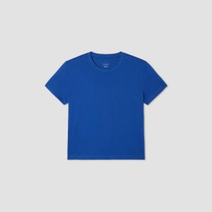 Alternative view of The Box-Cut Tee in Essential Cotton | Mazarine Blue | No Pocket