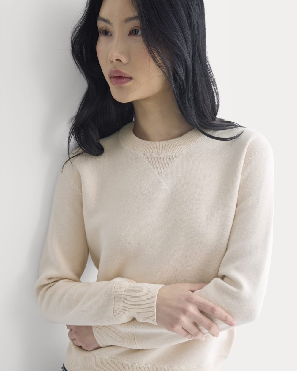 Double Knit Crew in Cotton Merino | Bone/Cream/Sand/Light Camel - Image 4
