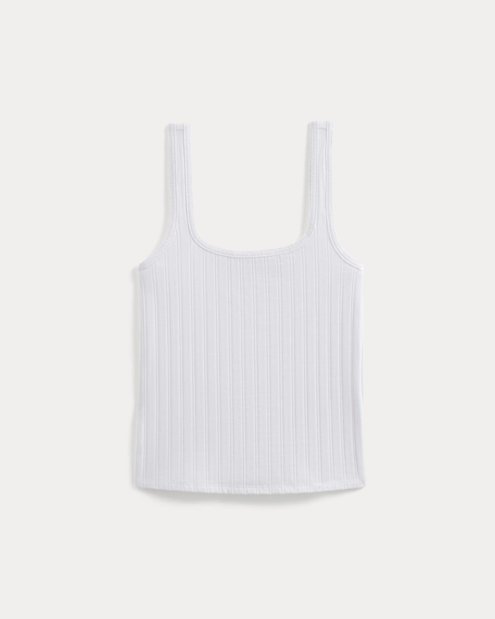 Scoop-Neck Tank in Pointelle | White - Image 2