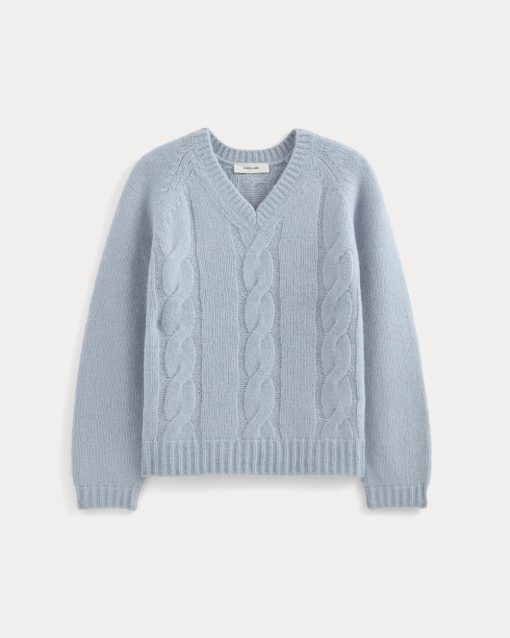 Alternative view of Cloud Cable V-Neck Sweater | Forever Blue
