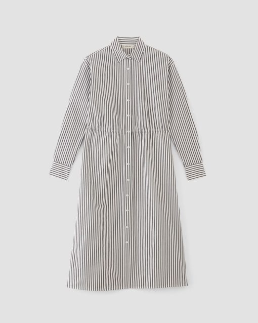 Alternative view of The Supima® Cotton Midi Shirt Dress | Optic White / Black