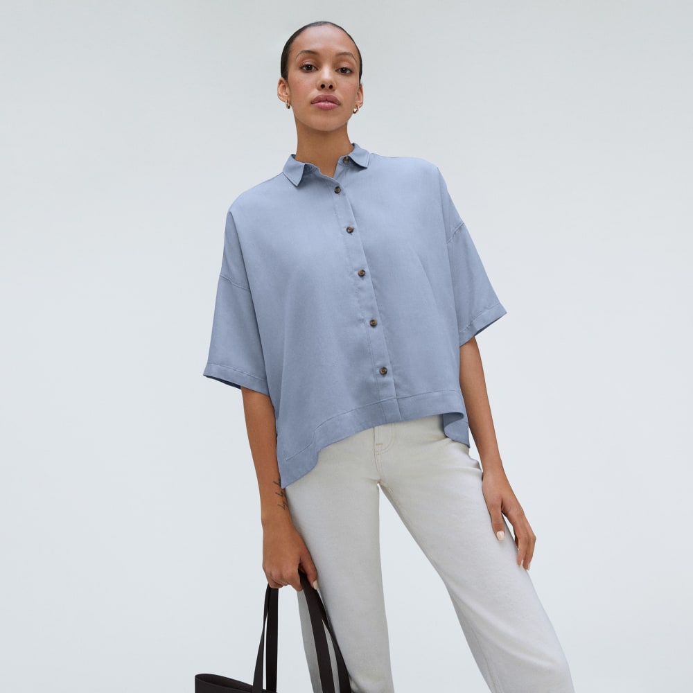 The Drapey Square Shirt | Blue Slate - Image 5