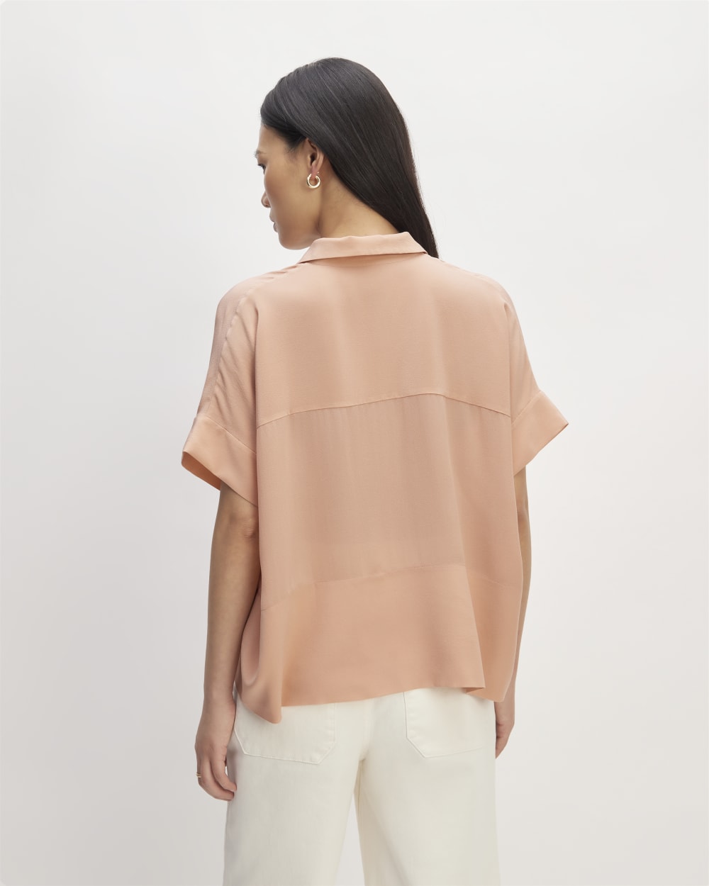 The Boxy Shirt in Washable Silk | Blush Pink - Image 6