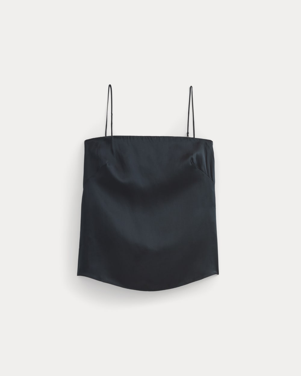 Thin Strap Cami in Silk Charmeuse | Navy - Image 2