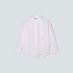 Alternative view of The Oversized Poplin Shirt | Equestrian Red / White