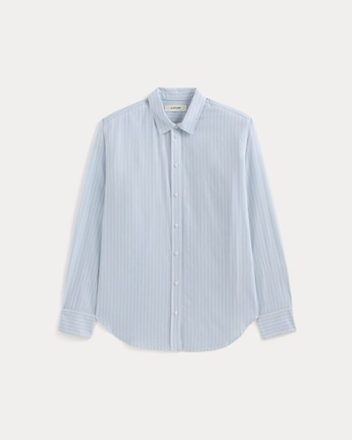 Alternative view of The Must-Have Shirt in Silky Cotton | Forever Blue / Optic White