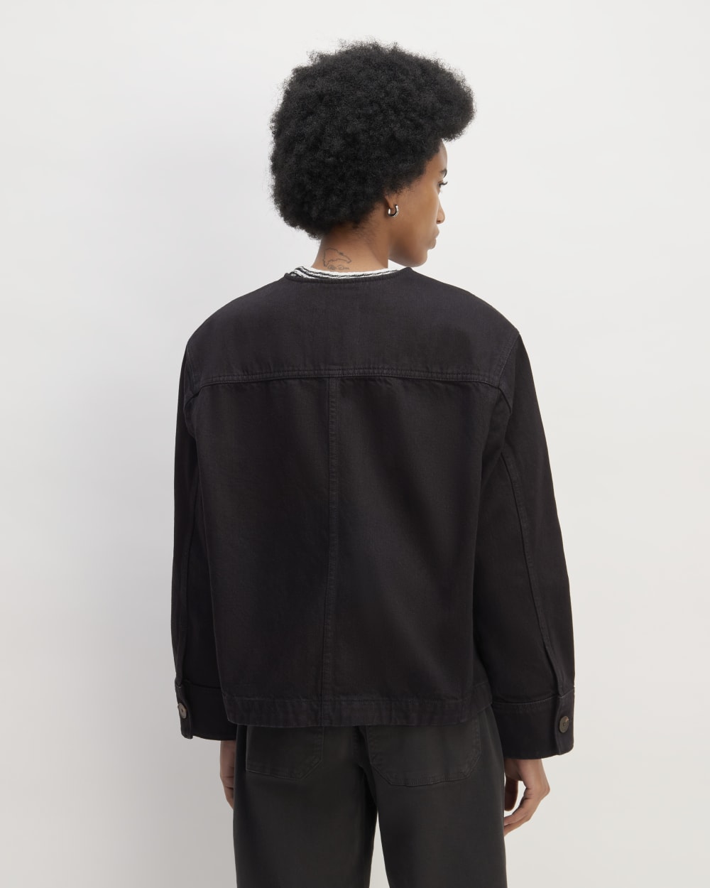 The Denim Barrel Jacket | Black - Image 6