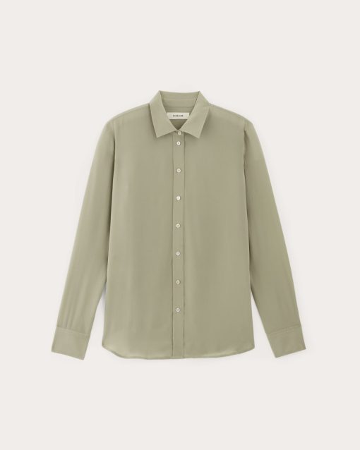 Alternative view of The Must-Have Shirt in Washable Silk | Seagrass