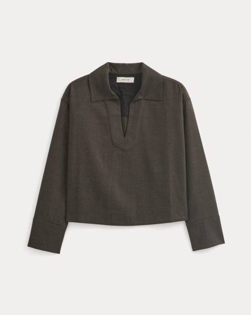 Alternative view of Overshirt in Tailor Twill | Heathered Fudge