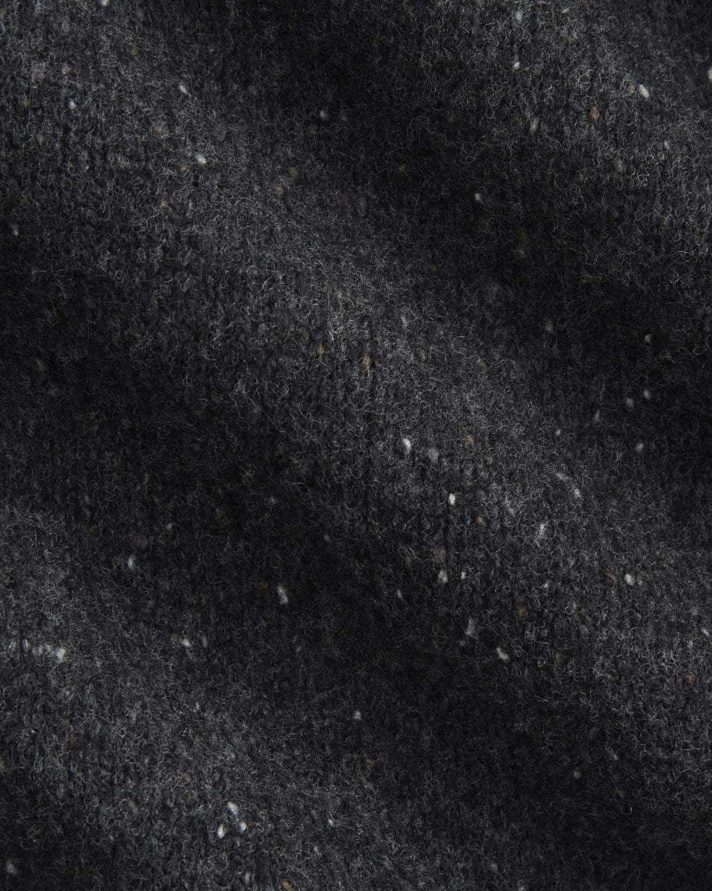 Cropped Boxy Crew in Luxe Merino | Heathered Black Donegal - Image 6