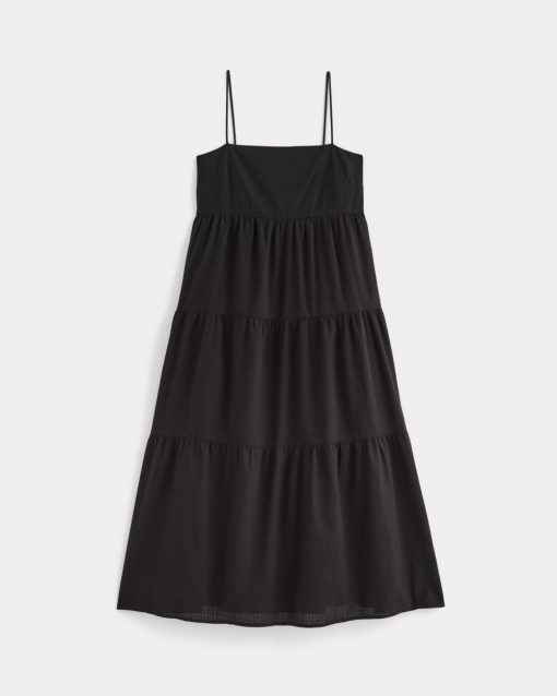 Alternative view of The Gauze Tiered Dress | Black