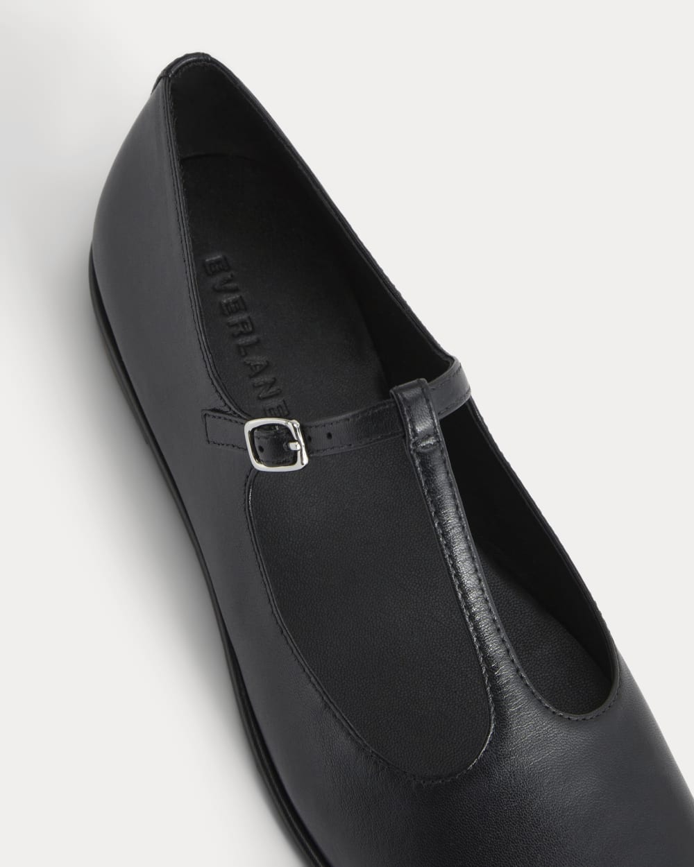 The Leather T-Strap Flat | Black - Image 7