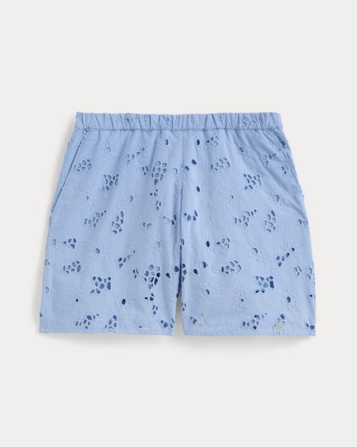 Alternative view of The Eyelet Pull-On Short | Sky Blue