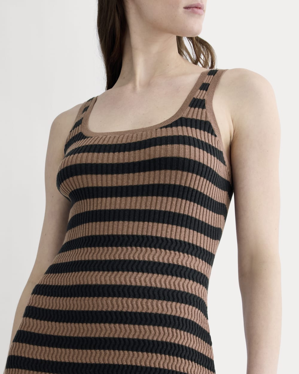 The Crochet Knit Tank Dress | Mocha / Black - Image 3