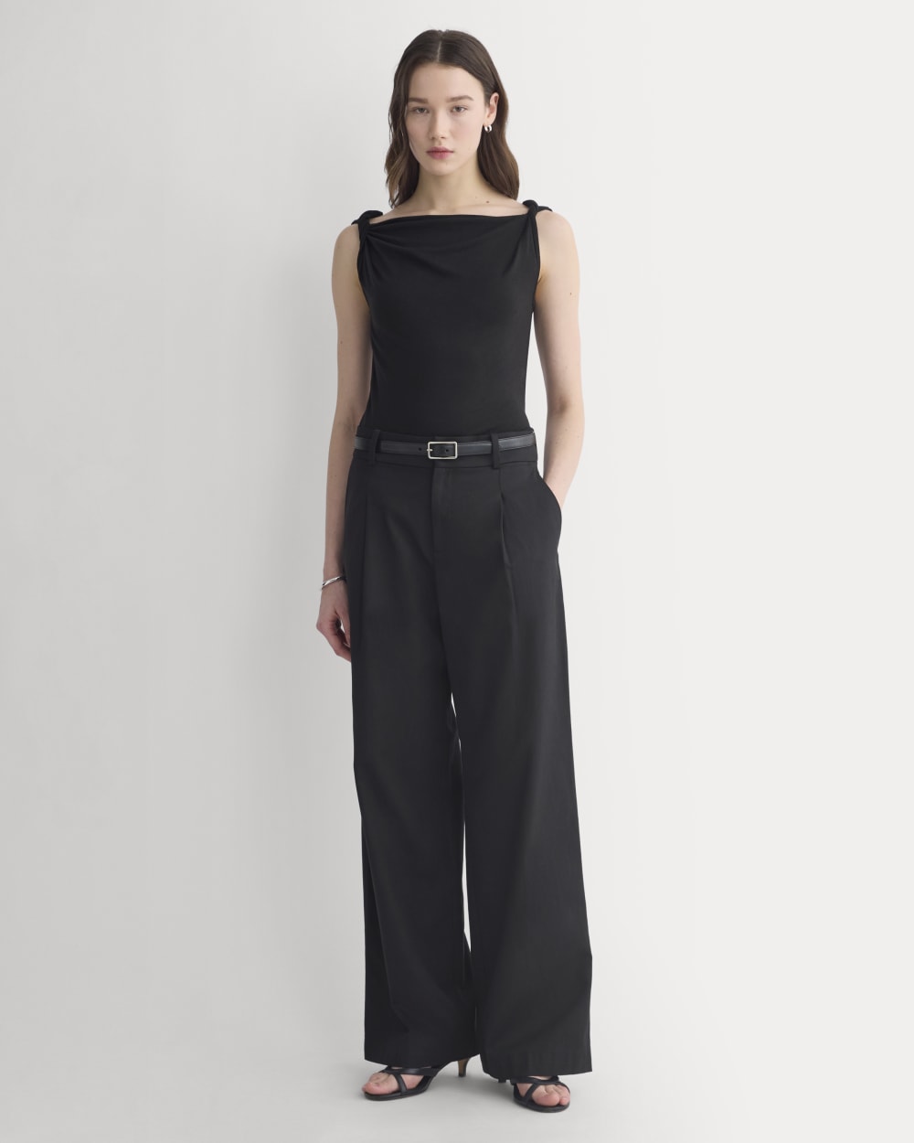 Cowl Neck Twist Tank in Butterluxe | Black - Image 4