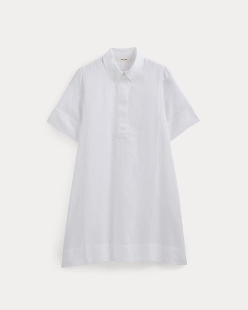 Alternative view of Mini Popover Shirtdress in Linen | White