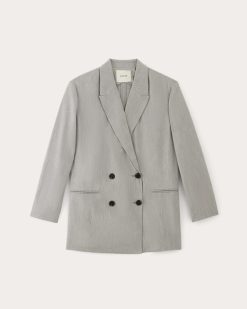 Alternative view of The Double-Breasted Blazer in Buttersmooth | Heather Steel