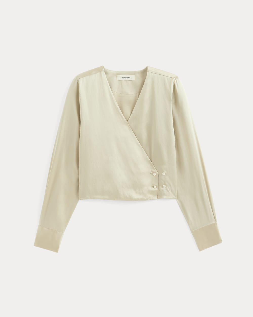 Wrap Top in Silk Charmeuse | Peyote - Image 2