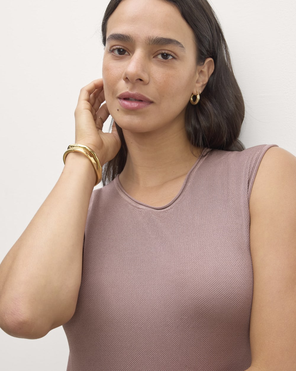 The Knit Pleated Dress | Dusty Rose - Image 5