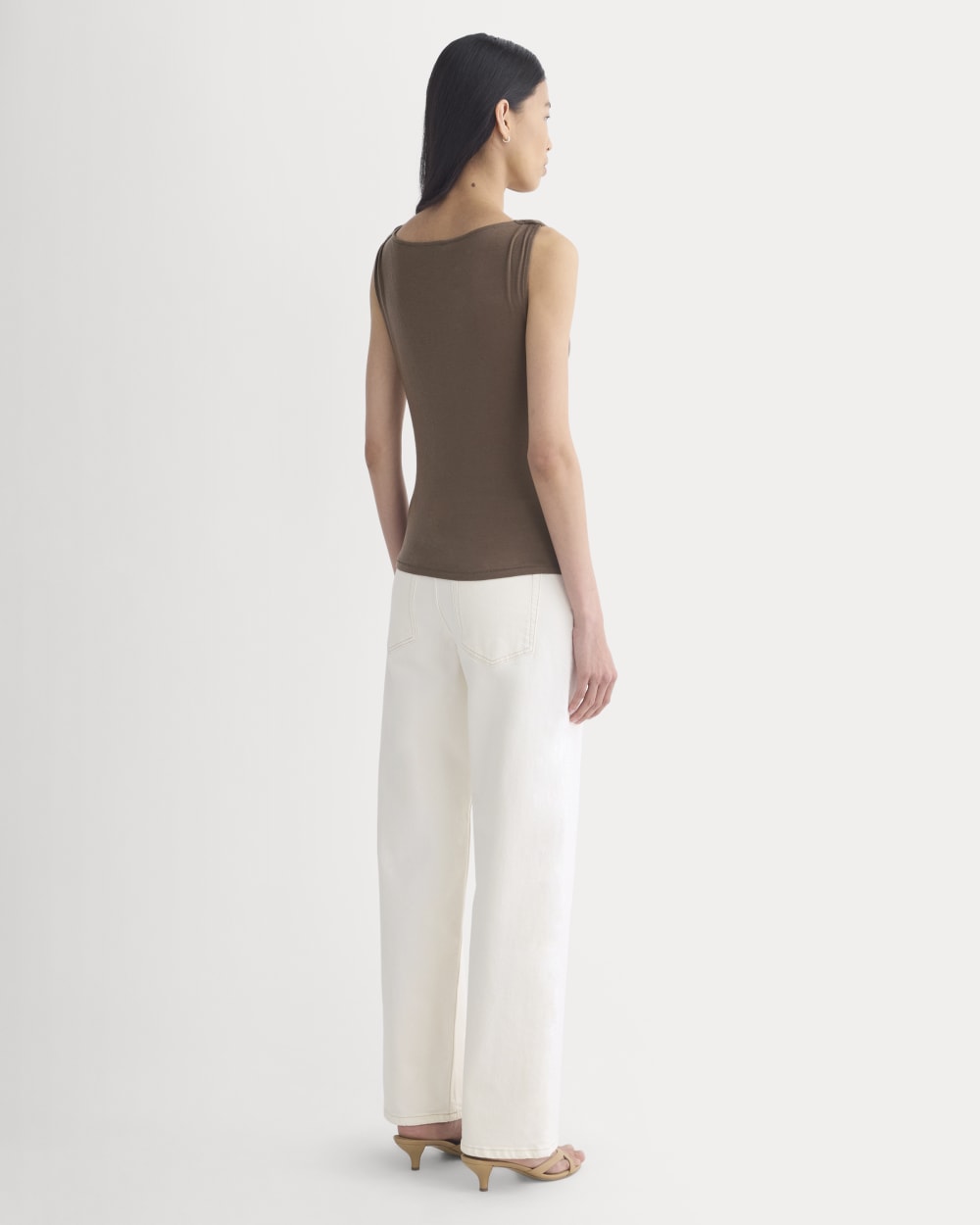 Cowl Neck Twist Tank in Butterluxe | Deep Taupe - Image 5