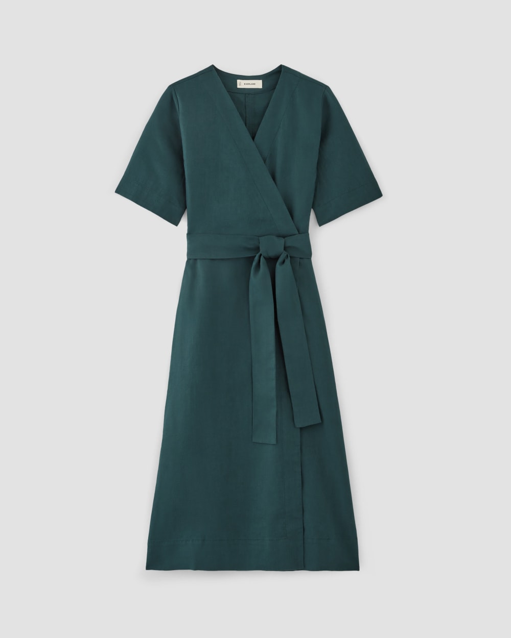 The Wrap Dress in Linen | Dark Sea - Image 2